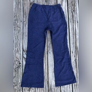 Ladies MIDIROSS Light Corduroy Navy Blue Flare Leg Casual Pants M Flits Like L